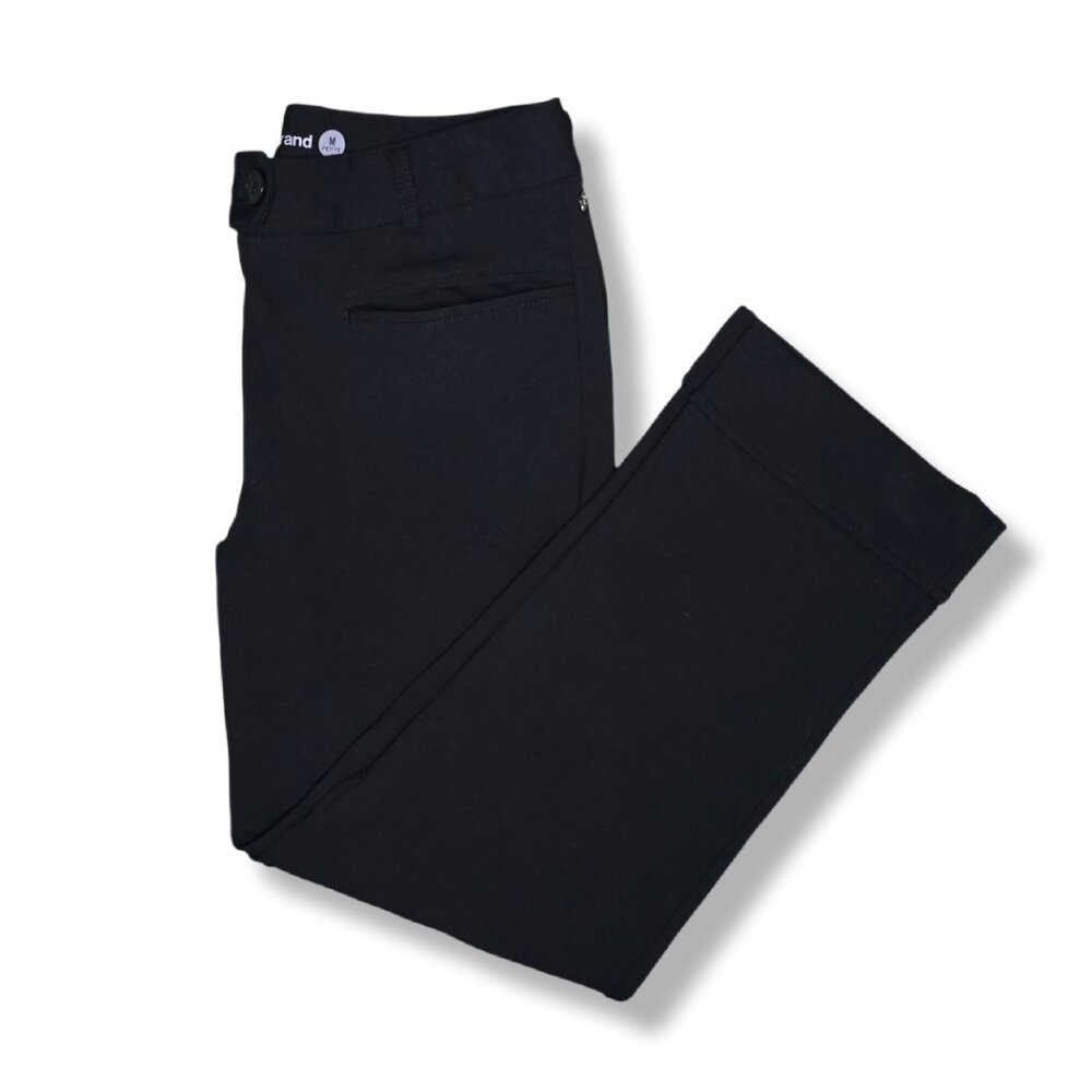 Betabrand Petite Black Stretchy High Rise Straight Leg Ankle Cuffed Pants